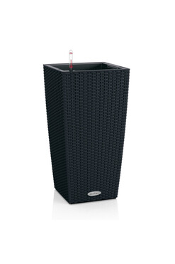 Cubico Cottage, doniczka z nawadnianiem, czarna, wym.75x40cm