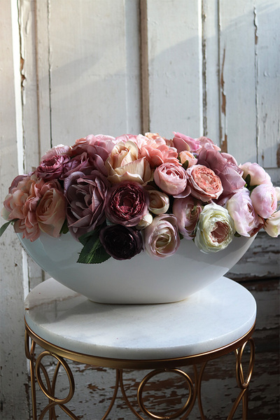 Różowa Księżniczka, bogata kompozycja kwiatowa, wym.29x44cm