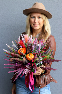 Wrzosy Jesienią, jesienny bukiet do wazonu, dł.32cm