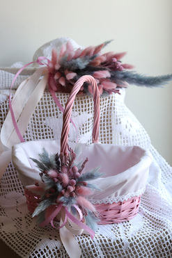 Krysia, komplet dekoracji wielkanocnych, koszyczek&palemka, wys.50/28cm