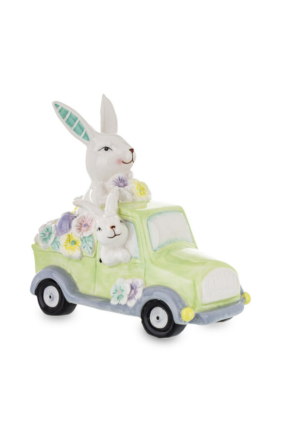 Bunny Life, figurka wielkanocna zajączek w autku