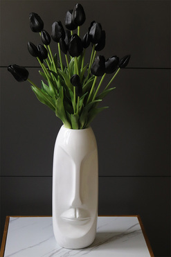 Black Tulips Head, wiosenna kompozycja w wazonie, wys.70cm