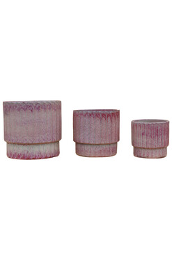 Garden Chic Sophia, kpl. 3 donic ogrodowych, ceramika, kolor różowy