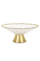 Emia, szklana patera dekoracyjna na nodze, wym.32x32x14cm