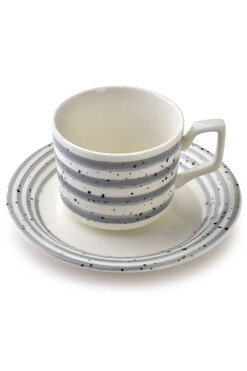 Stripes, zestaw prezentowy 6 filiżanek ze spodkiem, A, poj.210ml