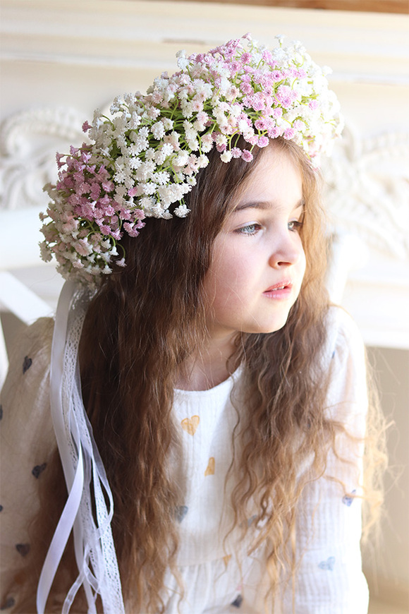Kaszka Queen, komunijny kwiatowy wianek na głowę, rozmiar uniwersalny