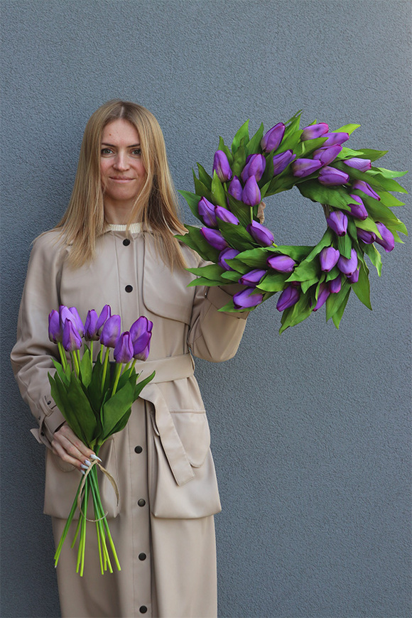 Purple Spring, bukiet tulipanów satynowych