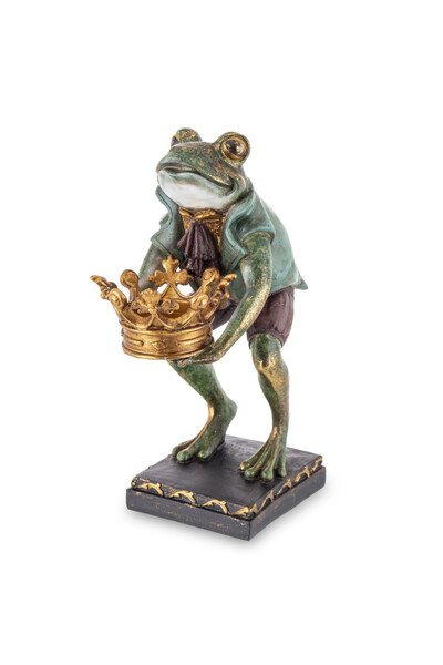 Alicja w Krainie Czarów, figurka żaba z koroną, wym.26x10x18cm