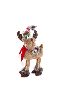 Rudolf C, laleczka zimowa stojąca renifer, wys.38cm
