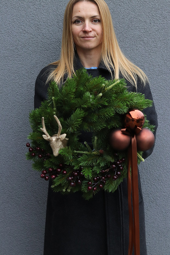 Czekoladowe Święta, elegancki świąteczny wianek