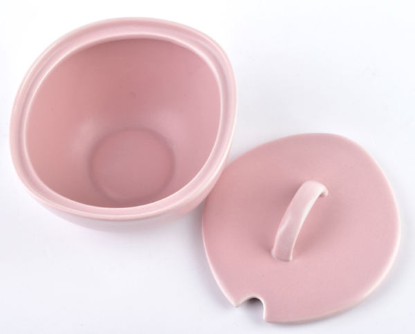 Juliette, porcelanowy cukiernica wym.11.5x10.5x7.5cm, kolor różowy