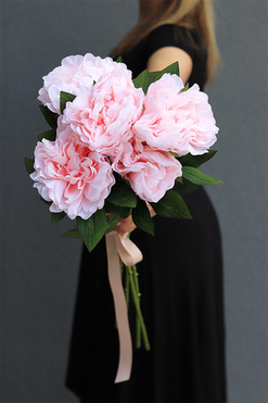 bukiet różowych peonii, Lalandia, 5szt, dł.85cm