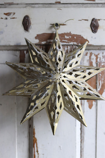 XMas, zawieszka / dekoracja świąteczna metalowa gwiazda, 30x30x7cm