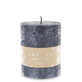 Rustic Candle, świąteczna świeca w kształcie walca, rustic metalic, wys.11cm