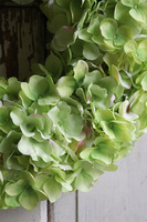 Greenua, wianek z zielonych hortensji na drzwi, śr.40cm