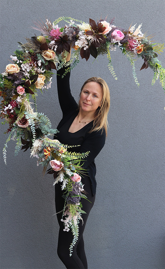 Boho Sahara, stylowa girlanda ze sztucznych kwiatów, dł.210cm