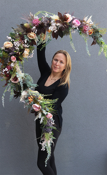 Boho Sahara, stylowa girlanda ze sztucznych kwiatów, dł.210cm