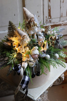 Ferie Świąteczne LED, welurowy flowerbox świąteczny