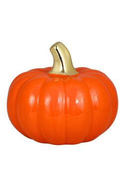 Pumpkin Orange A, dekoracyjna dynia ceramiczna, duża, wym.14x16cm