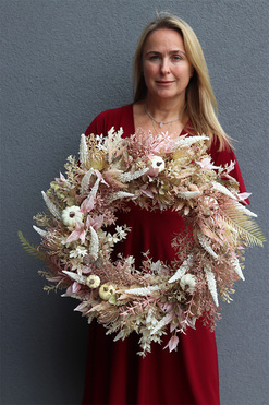 Baśniowy Dom, jesienny wianek z dyniami, rozp.55cm 