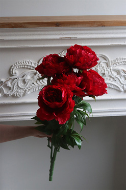Love Me, bukiet peonii do wazonu, czerwone, dł.65cm