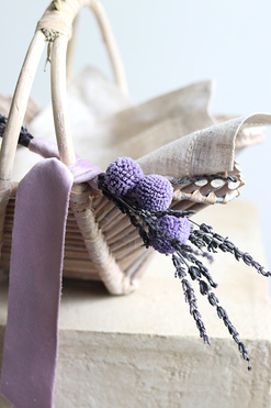 OD RĘKI Lawendia, dekorowany koszyczek wielkanocny, wys.20cm 