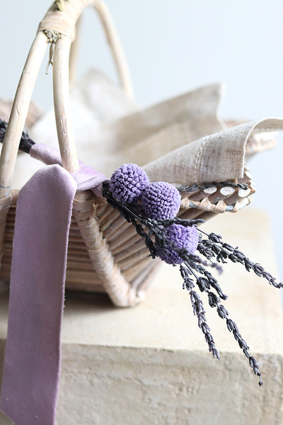 Lawendia, dekorowany koszyczek wielkanocny, wys.20cm