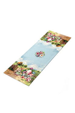 Zajęcza Rodzinka, wielkanocny bieżnik gobelinowy, 100x38cm 