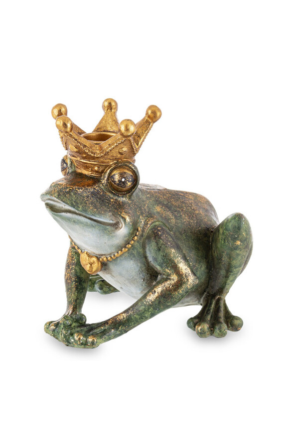 Alicja w Krainie Czarów, figurka żaba w koronie, wym.14x14x14cm