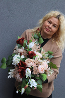 Octavia, komplet dekoracji nagrobnych, krzyż pamięci + bukiet