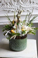 dekoracja wielkanocna w zielonej donicy Bunny A Star