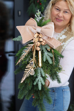 Jerusalem, girlanda zimowa z kokardą, dł.48cm