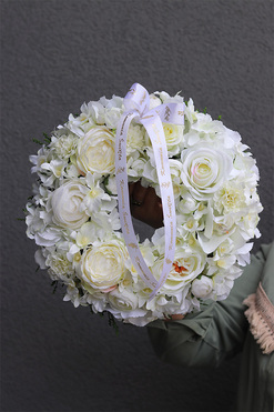 Biellato, biały wianek komunijny, śr.34cm