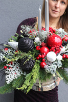 Lux Christmas Cooler, świąteczny stroik ze świecami