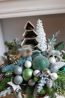 Silverita Pompadour, świąteczny stroik w szklanej misie