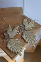 Crystalia, złote anioły A, kryształowe zawieszki świąteczne