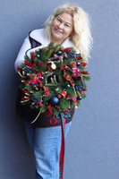 Święta u Misiów, świąteczny wianek na drzwi