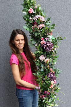 fioletowa girlanda kwiatowa, Fiolettina, dł.150cm   