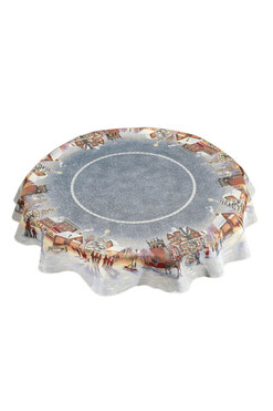 Przy Kościele, świąteczny obrus gobelinowy, śr.140cm