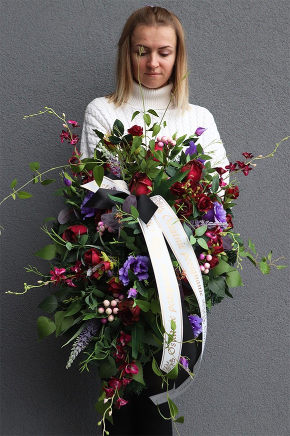 Vincenza, elegancka wiązanka nagrobna, dł.80cm