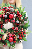 Klasika, świąteczny wianek na drzwi