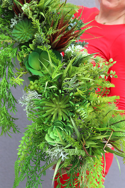 Green Delina, kompozycja sukulenty do twojej donicy, wym.44x85x35cm