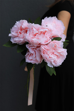 bukiet różowych peonii, Lalandia, 5szt, dł.85cm