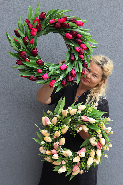 Witaj Wiosno Vrena, wianek z tulipanów