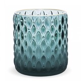 Almond Green, szklany świecznik zielony, wym.9x8cm