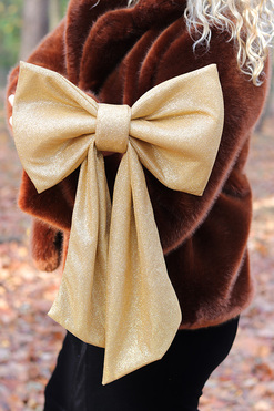 Gold Papillon, dekoracyjna kokarda, złota, wym.30x50cm