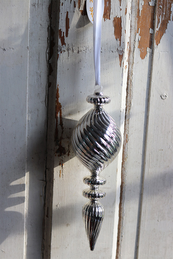 Silvito, srebrna zawieszka szklana, dł.29cm