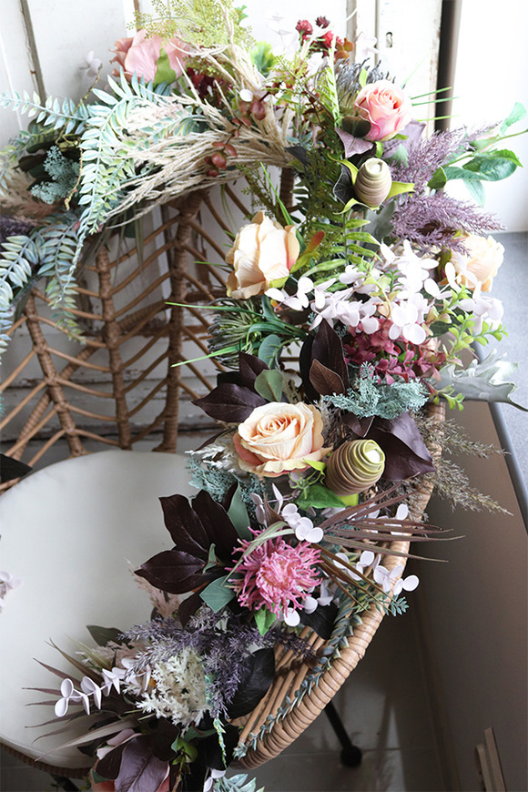 Boho Sahara, stylowa girlanda ze sztucznych kwiatów, dł.210cm