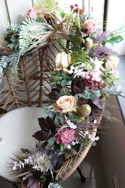 Boho Sahara, stylowa girlanda ze sztucznych kwiatów, dł.210cm