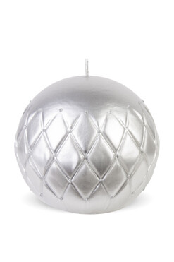 świąteczna świeca Florencja Kula, srebro, wym.10.5x11x5x11.5cm